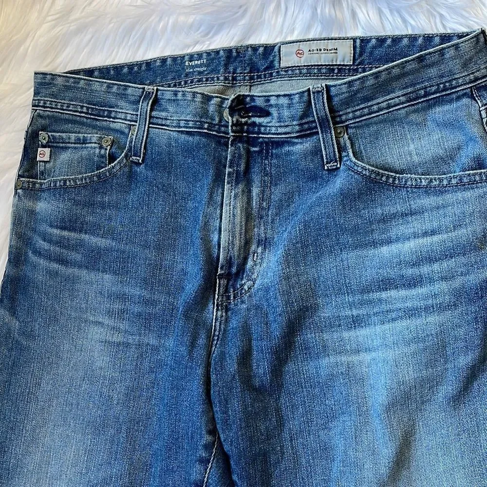 Ag-ed Denim Mens Jeans Size33 Slim High Rise Straight Made in USA size 33R - Picture 3 of 13
